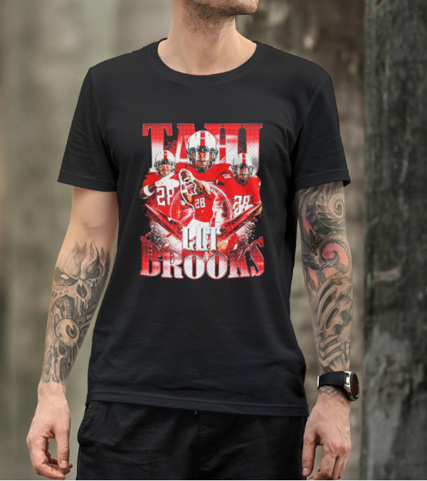 Tahj Brooks LLT Texas Tech Red Raiders Football Vintage Player Number 28 T-Shirt
