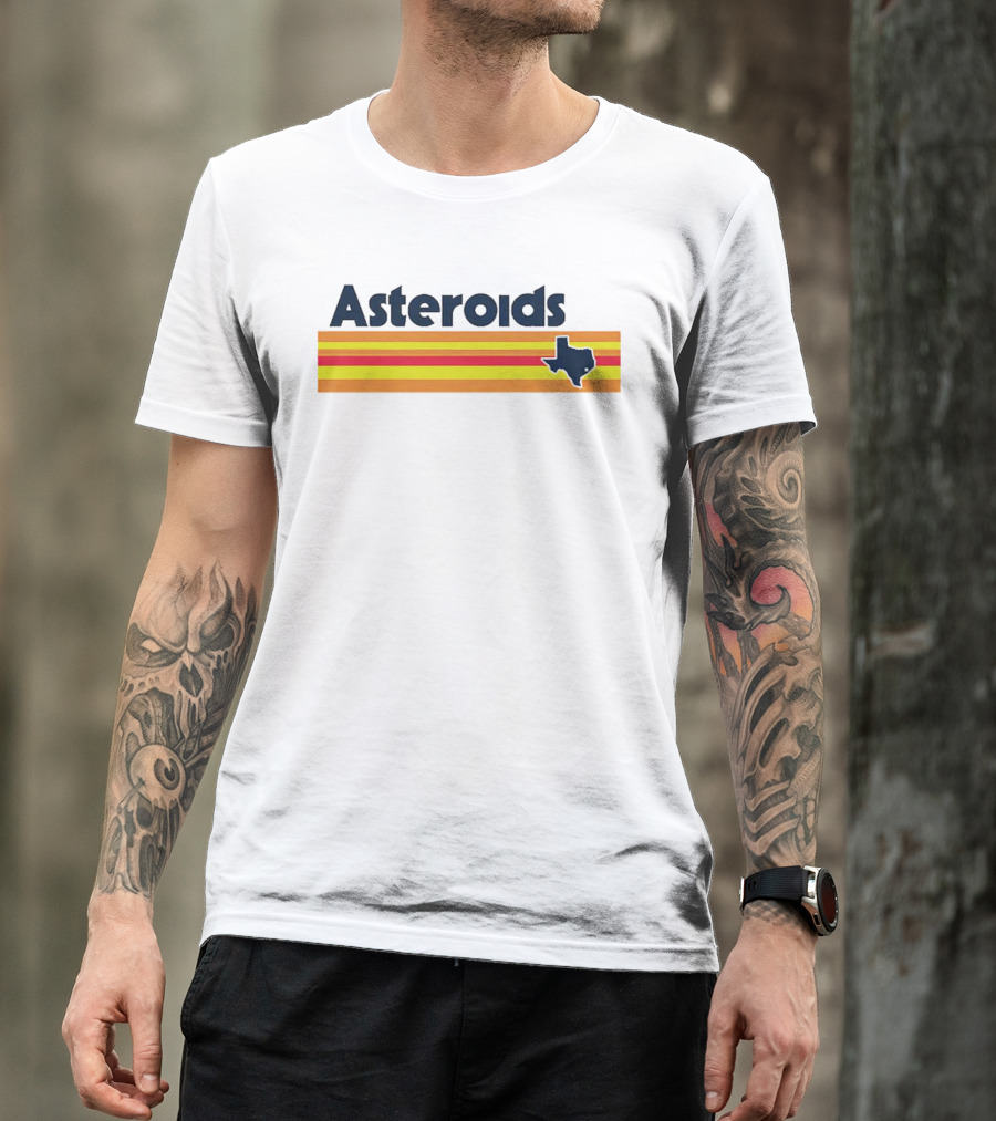Asteroids Houston Astros Texas Stripe T-Shirt