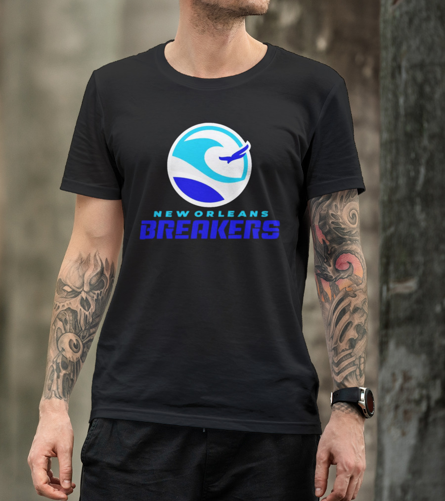 New Orleans Breakers Authentic Sideline Wave Logo Sportswear T-Shirt