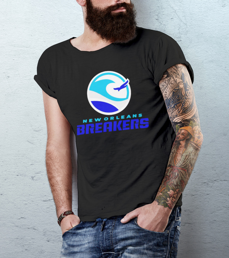 New Orleans Breakers Authentic Sideline Wave Logo Sportswear T-Shirt