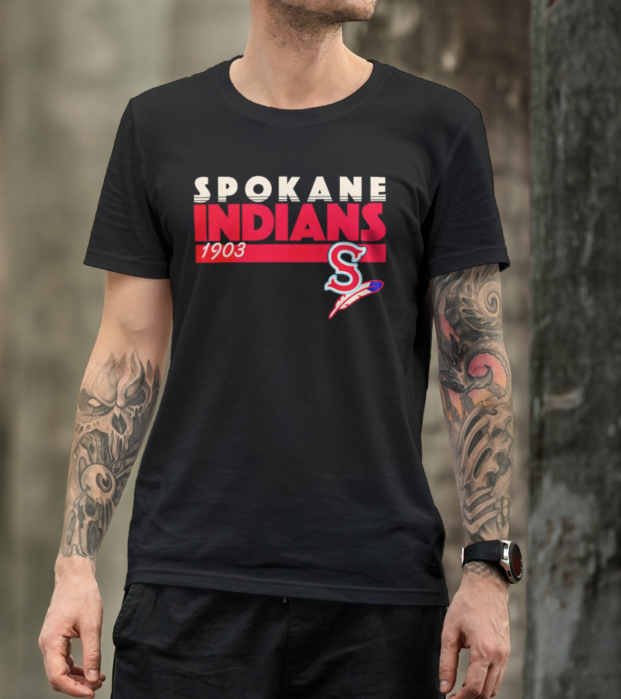 Spokane Indians 1903 S Logo Denim Pigment Dyed T-Shirt