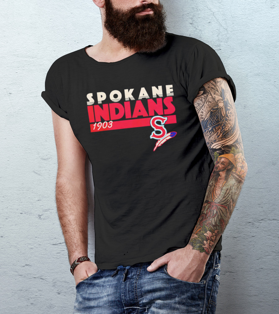 Spokane Indians 1903 S Logo Denim Pigment Dyed T-Shirt