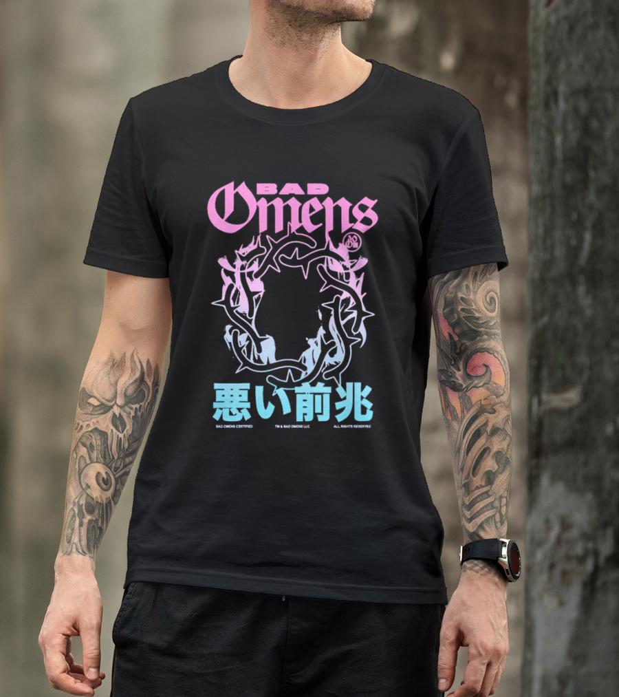 Bad Omens Thorn Crown 悪い前兆 T-Shirt