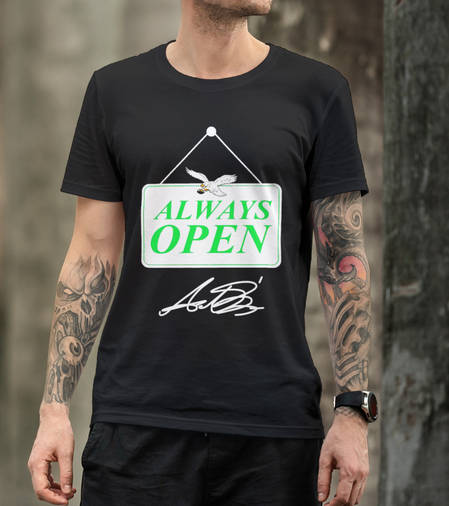 Eagles Autism Foundation Always Open Sign With Eagle And Signature T-Shirt