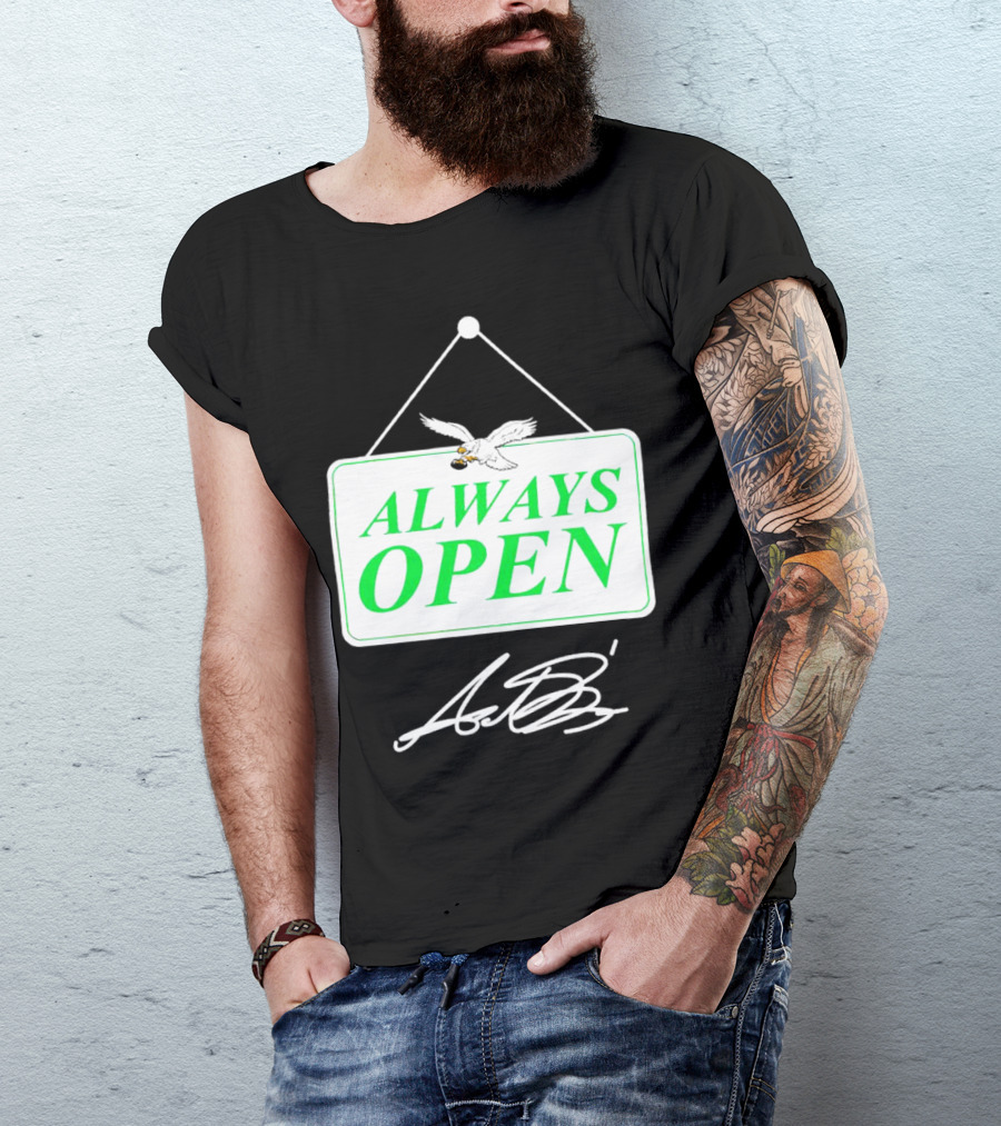 Eagles Autism Foundation Always Open Sign With Eagle And Signature T-Shirt