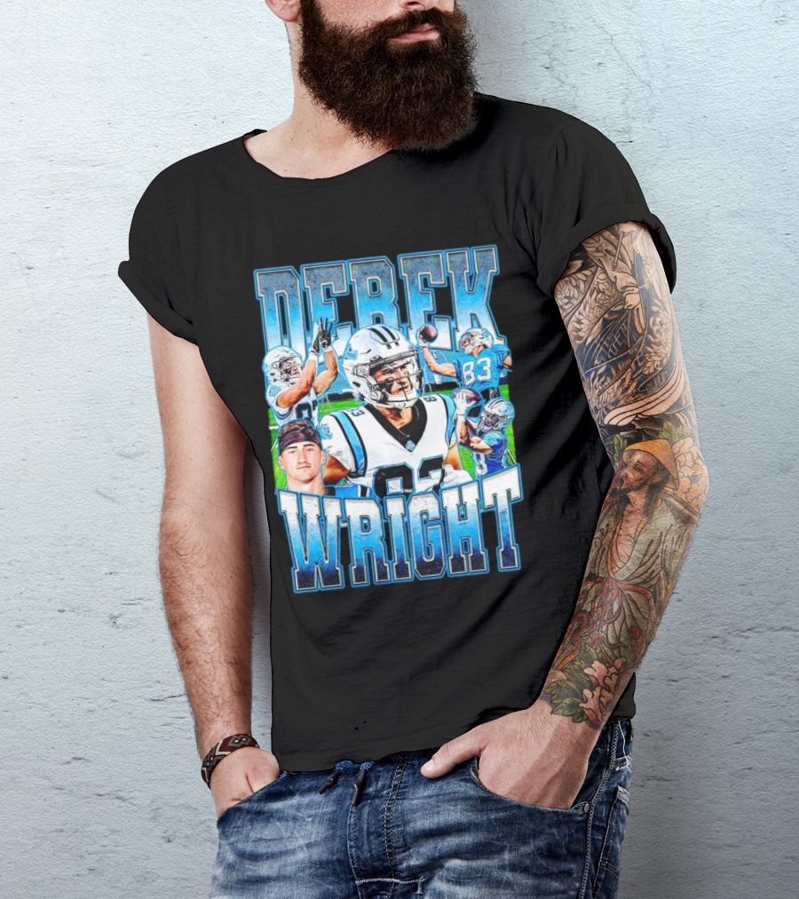 Derek Wright 83 Carolina Panthers Vintage Football T-Shirt