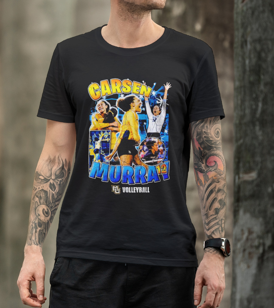 Carsen Murray 12 Marquette University Volleyball Mural T-Shirt