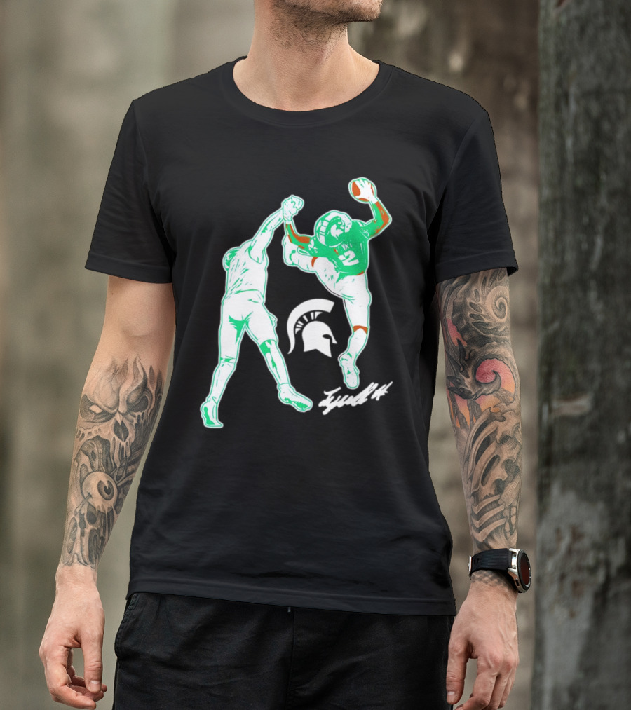 Tyrell Henry Signature Michigan State Spartans Football Catch T-Shirt
