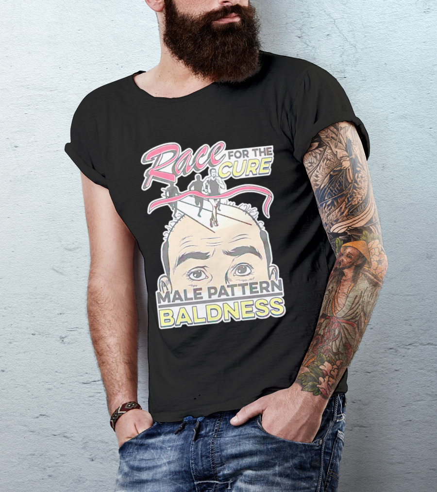 Race For The Cure Male Pattern Baldness Bald Head Runners T-Shirt