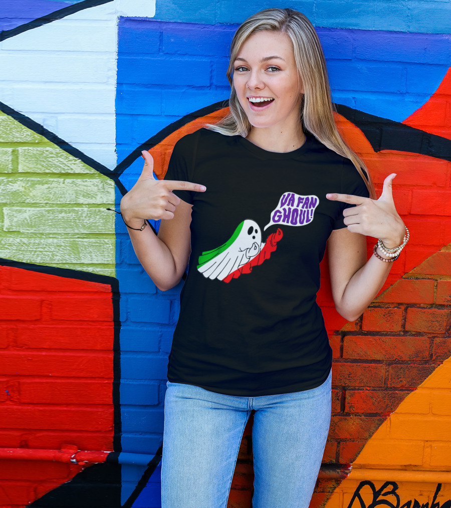 Va Fan Ghoul Ghost With Italian Flag Colors Halloween T-Shirt