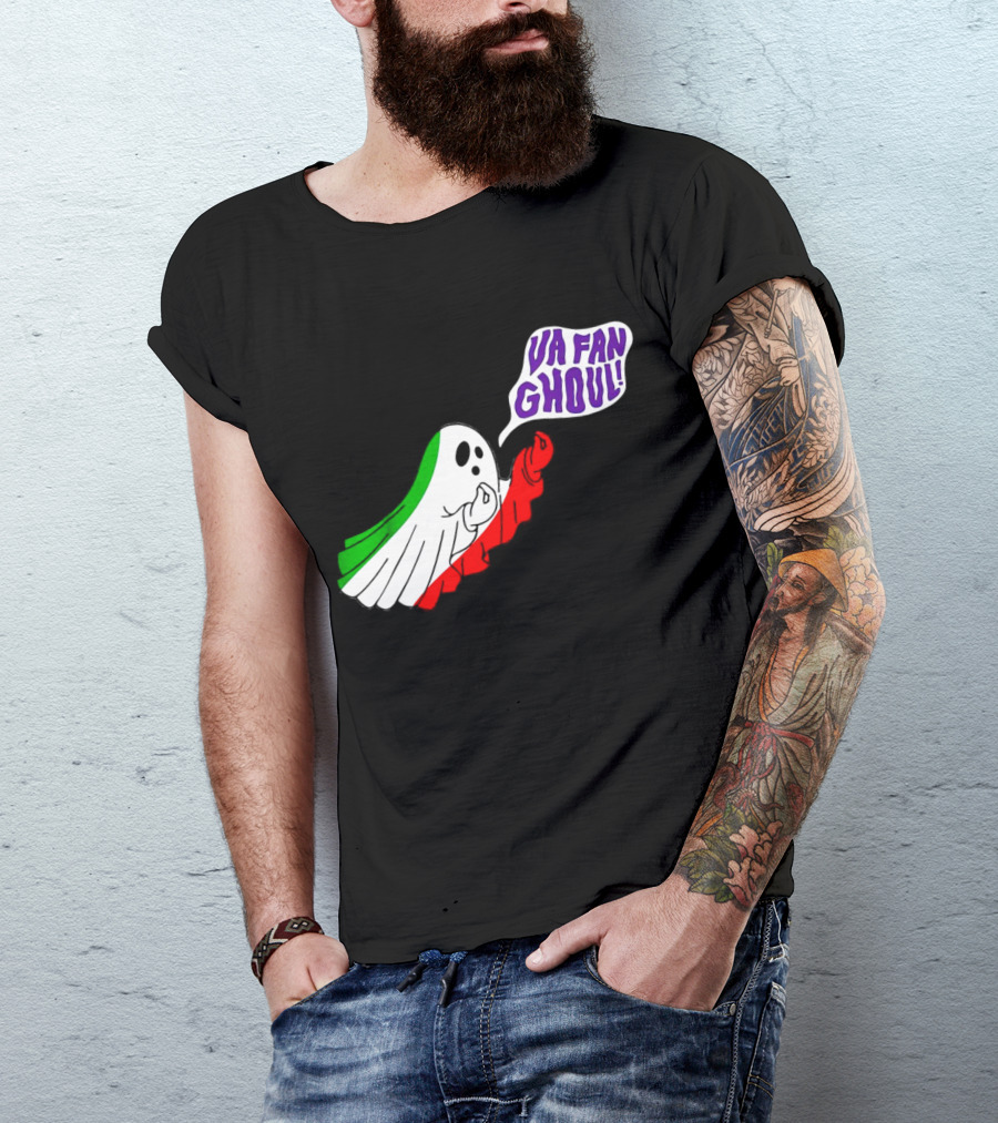 Va Fan Ghoul Ghost With Italian Flag Colors Halloween T-Shirt