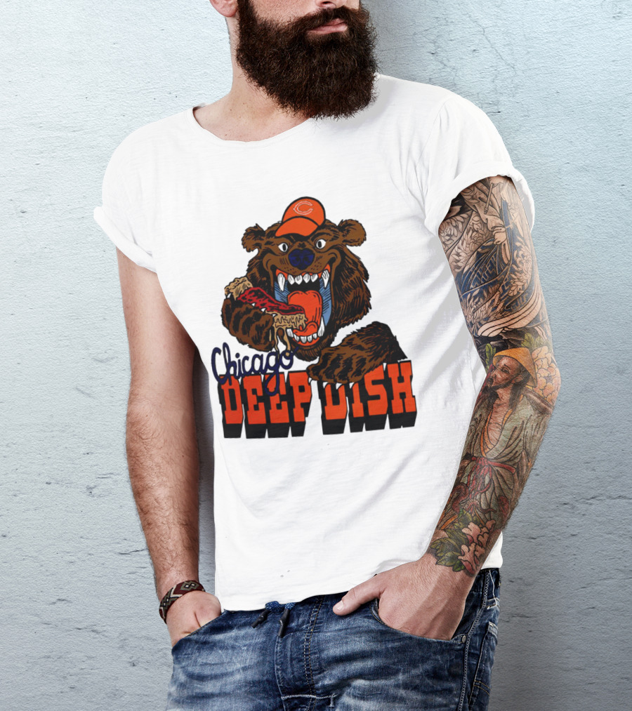 Chicago Bears Deep Dish Pizza Bear T-Shirt