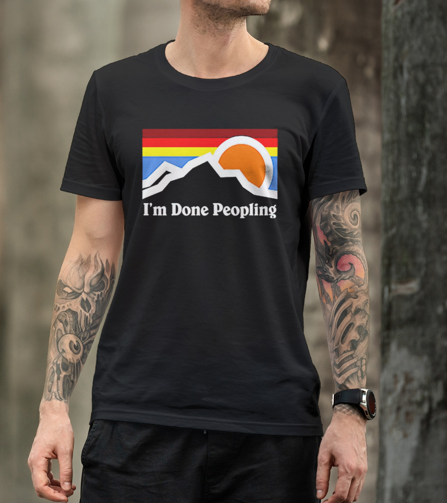 I'm Done Peopling Retro Mountain Sunset T-Shirt