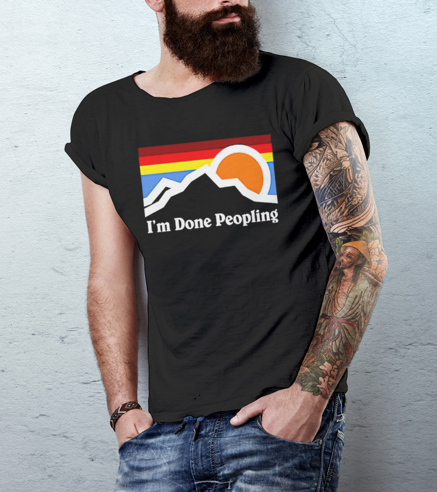 I'm Done Peopling Retro Mountain Sunset T-Shirt