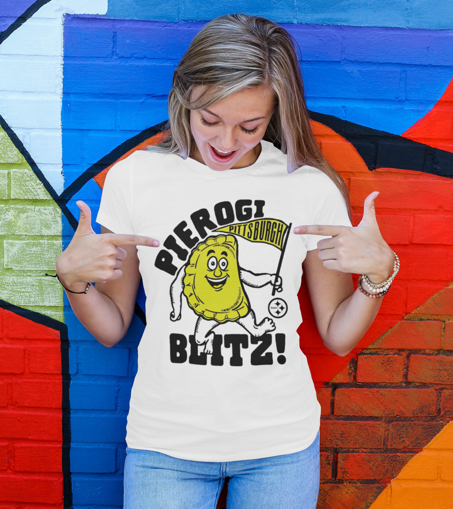 Pittsburgh Pierogi Blitz Steelers Flag T-Shirt