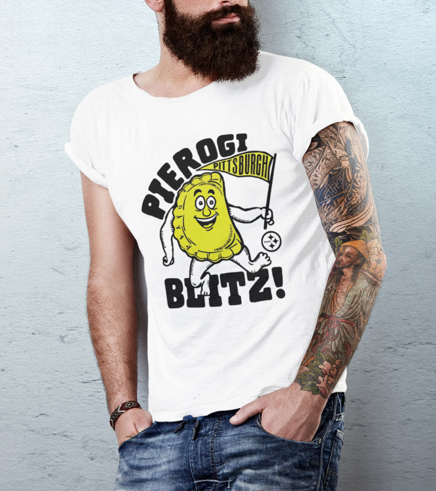 Pittsburgh Pierogi Blitz Steelers Flag T-Shirt
