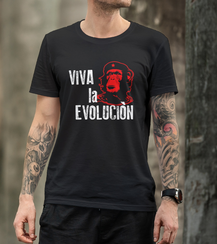 Viva La Evolucion Che Guevara Monkey Red Star T-Shirt