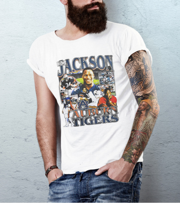 Bo Jackson Auburn Tigers #34 Sports Collage T-Shirt