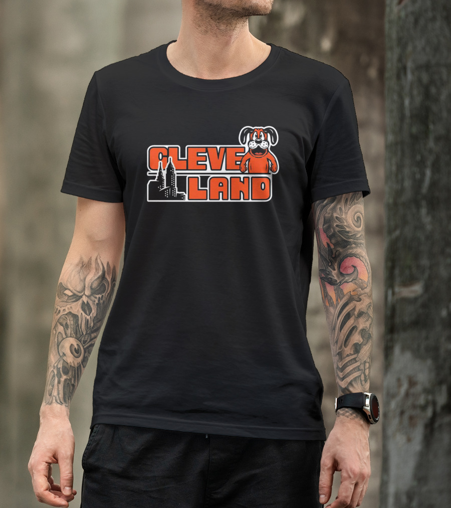 Cleveland City Browns Skyline Dog T-Shirt