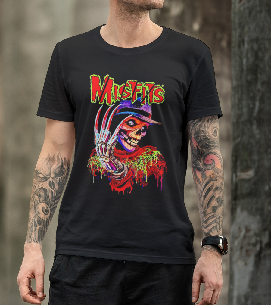Misfits Skull Halloween Freddy Krueger Inspired T-Shirt