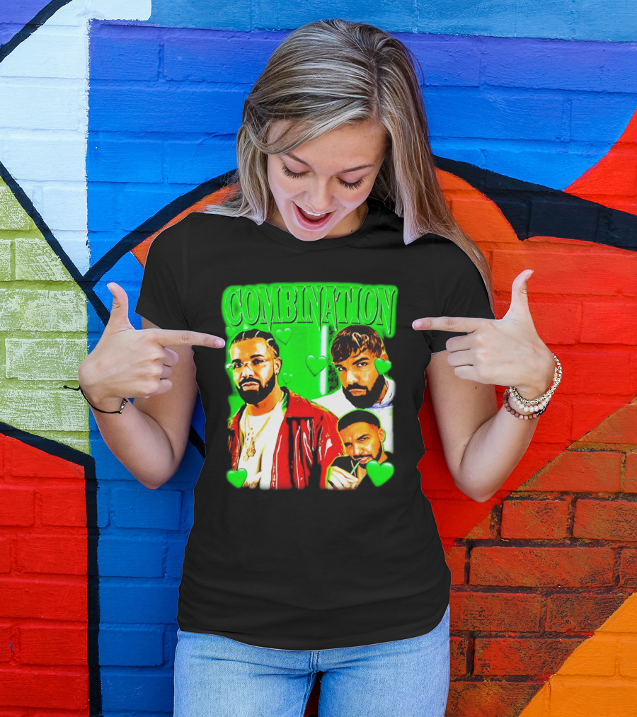 Combination Drake Green Hearts Trio T-Shirt