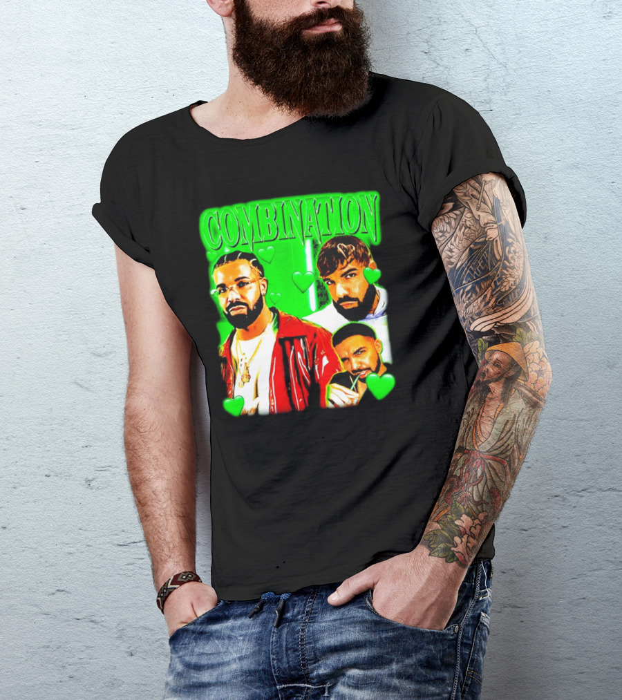 Combination Drake Green Hearts Trio T-Shirt