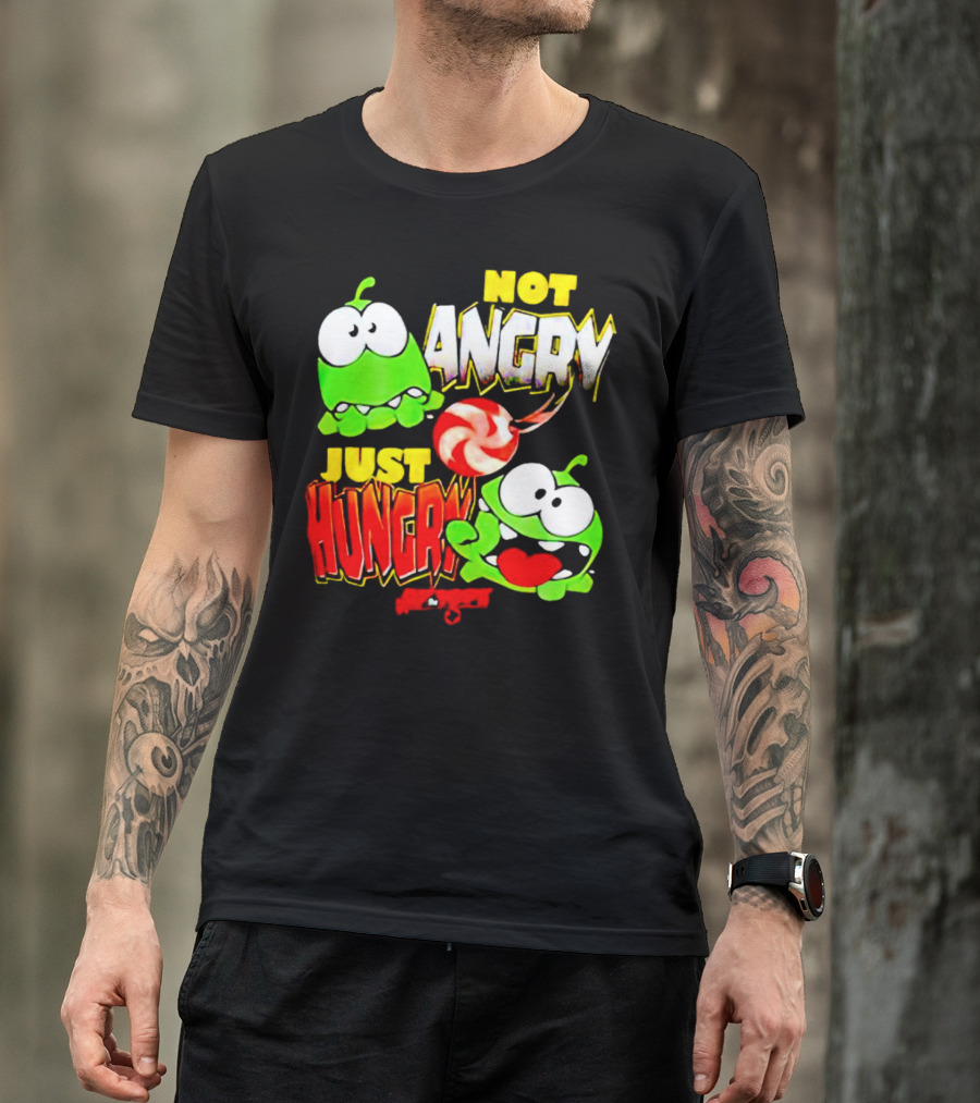 Om Nom Not Angry Just Hungry Cut The Rope Candy Craving T-Shirt