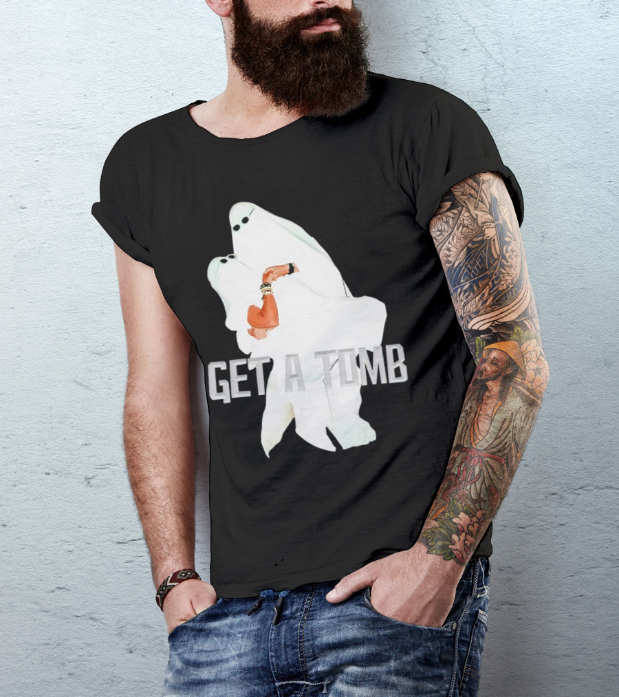 GET A TOMB Ghosts Carrying Figure Halloween Humor T-Shirt