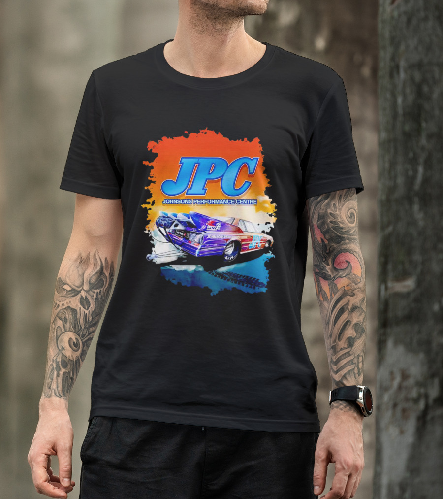 JPC Johnson’s Performance Centre Racing Car And Tire Marks T-Shirt