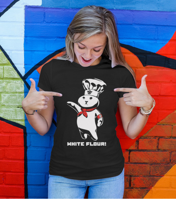 White Flour Funny Character Chef Satire T-Shirt
