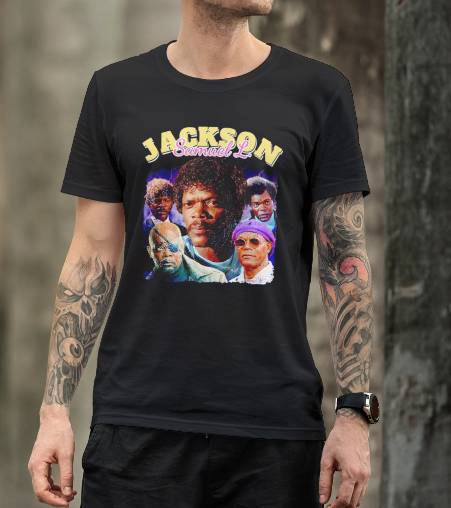 Jackson Samuel L Vintage Style Iconic Characters T-Shirt