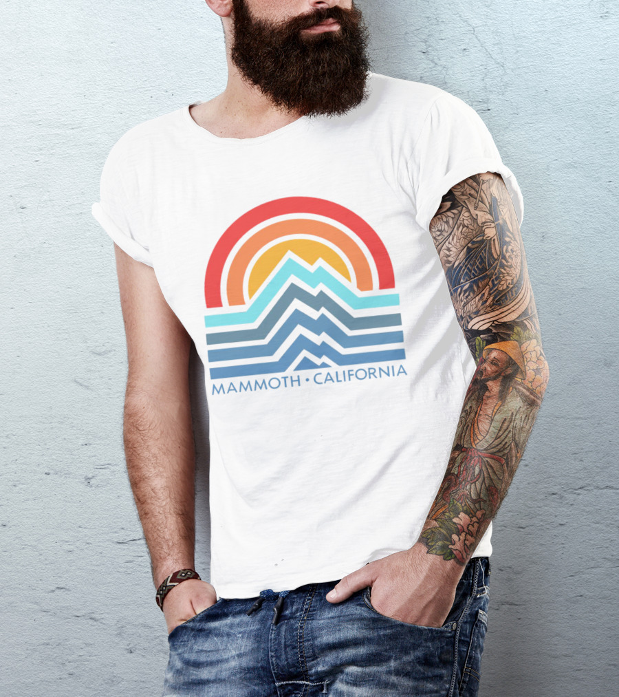 Mammoth California Vintage Mountain Sunset T-Shirt