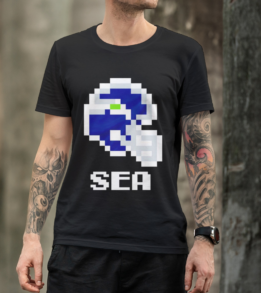 Seahawks Helmet SEA Pixel T-Shirt
