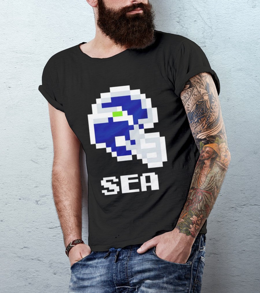Seahawks Helmet SEA Pixel T-Shirt
