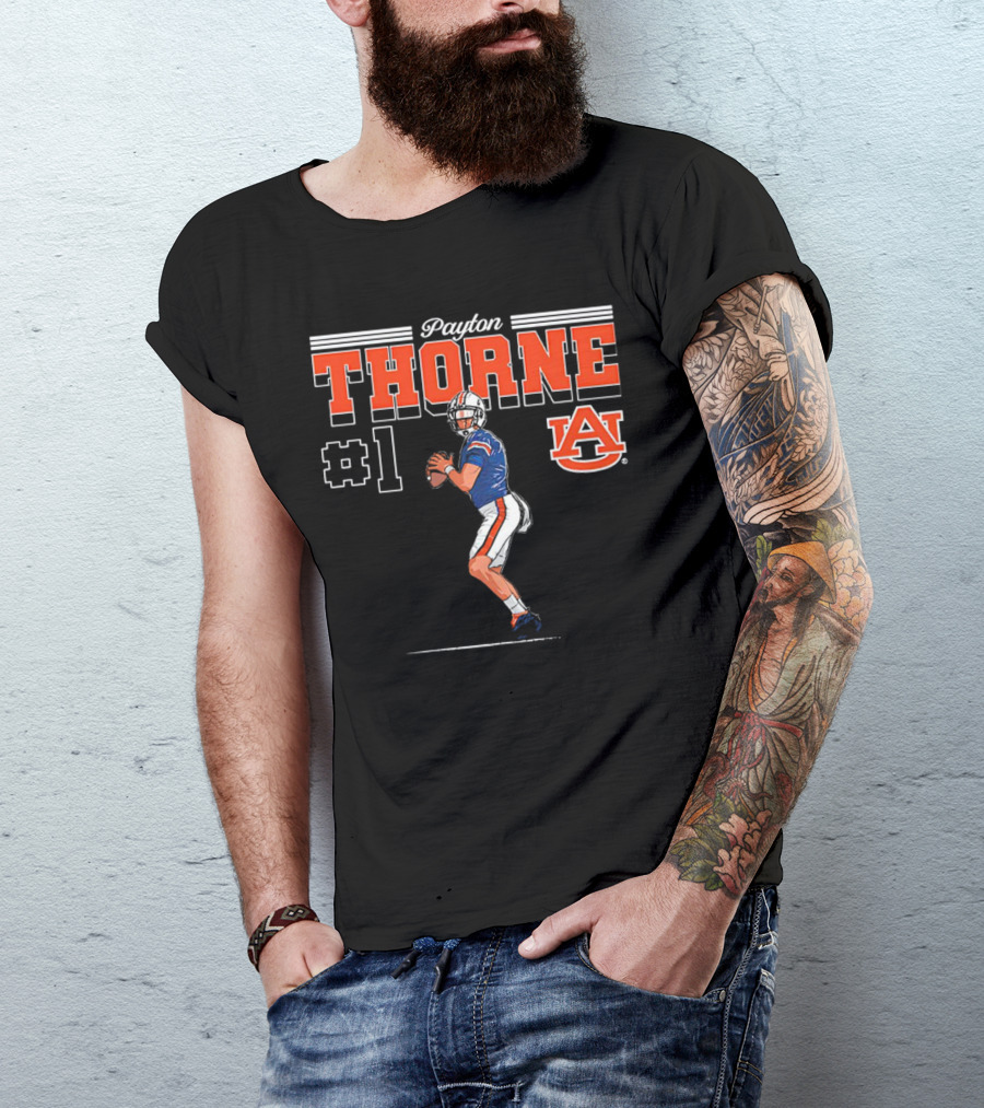 Payton Thorne #1 Auburn Tigers NCAA Football Caricature T-Shirt