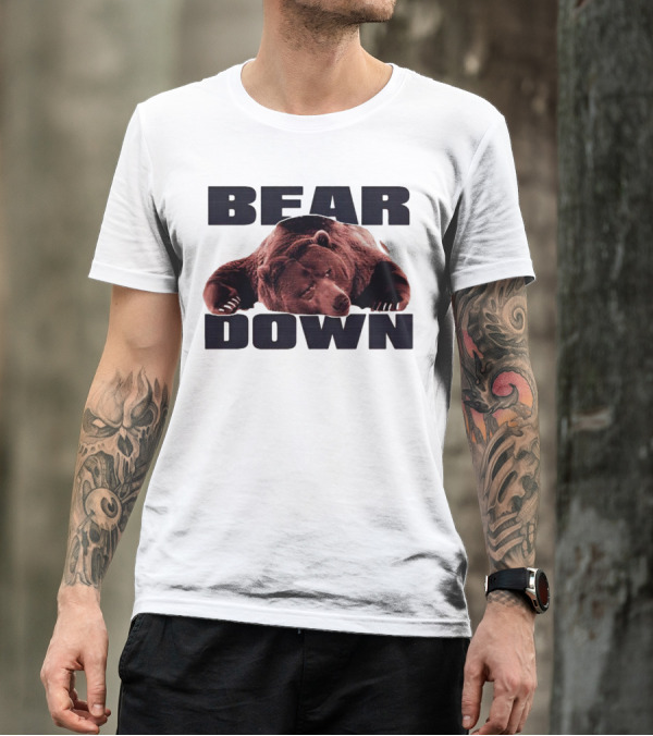 Bear Down Lazy Bear Image T-Shirt