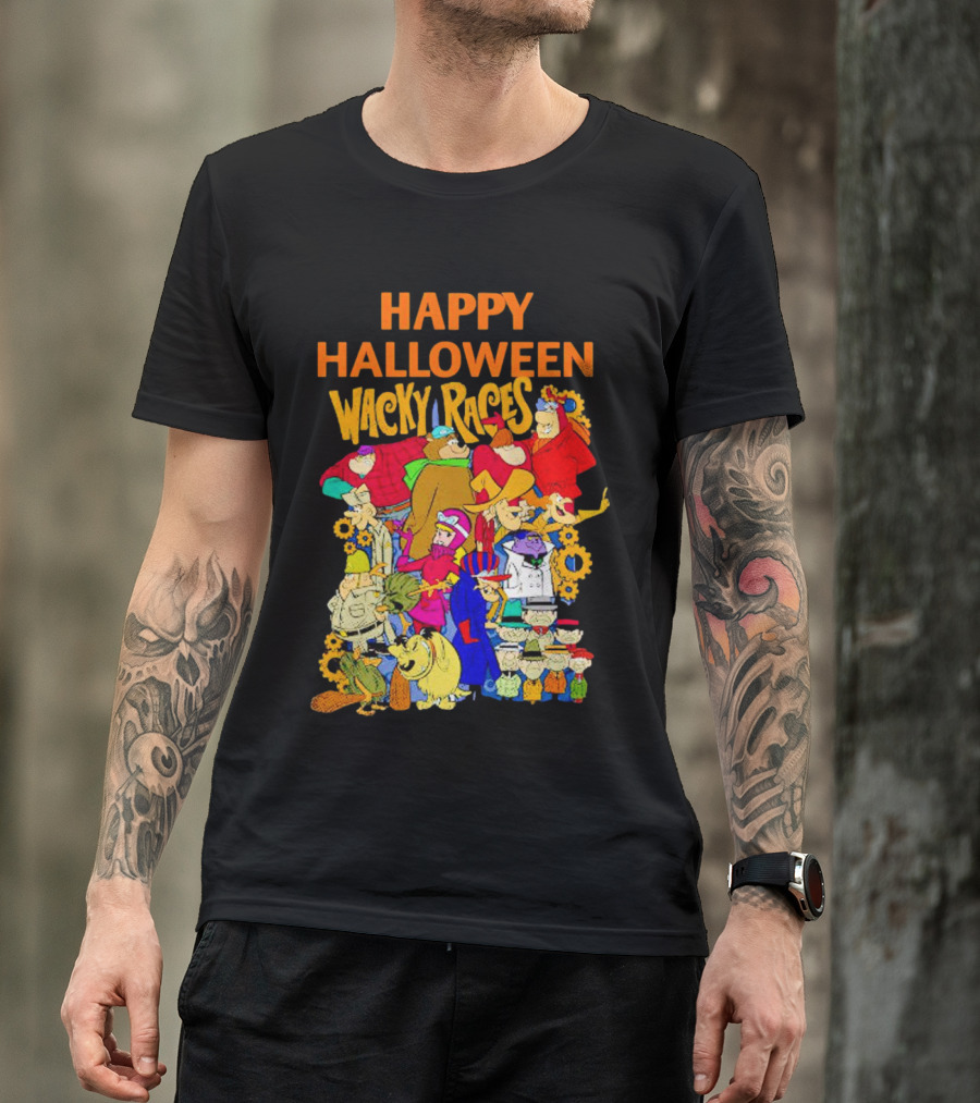 Happy Halloween Wacky Races Characters T-Shirt
