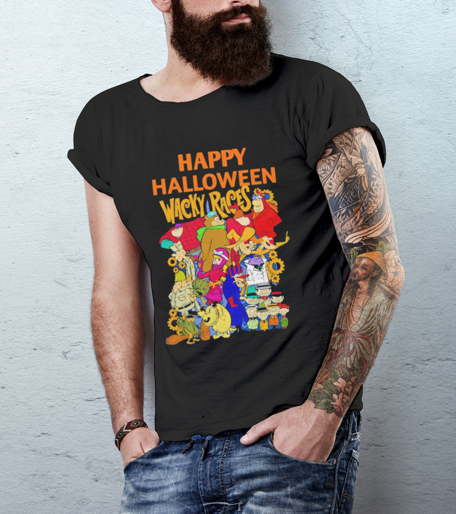 Happy Halloween Wacky Races Characters T-Shirt