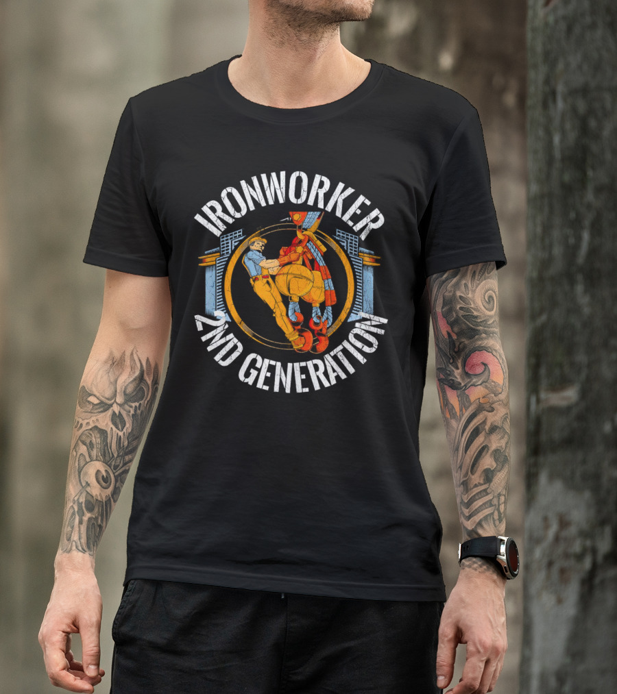 Ironworker 2ND Generation Vintage Construction Worker Scene T-Shirt