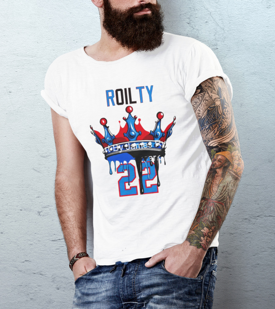 ROILTY 22 Crown Red Blue Dripping T-Shirt