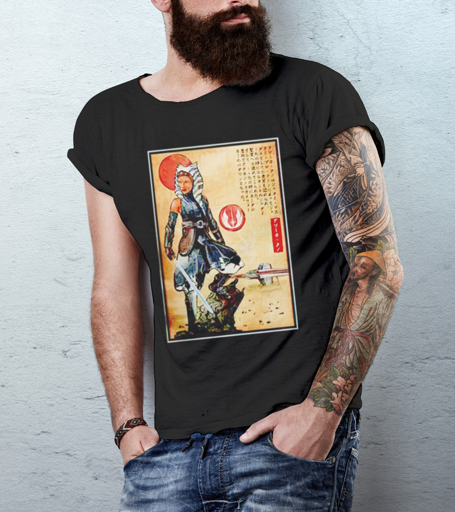 The Way Of Fulcrum Ahsoka Tano Jedi Order Katana Japanese Style Set Neon Fitted_m22f16 T-Shirt