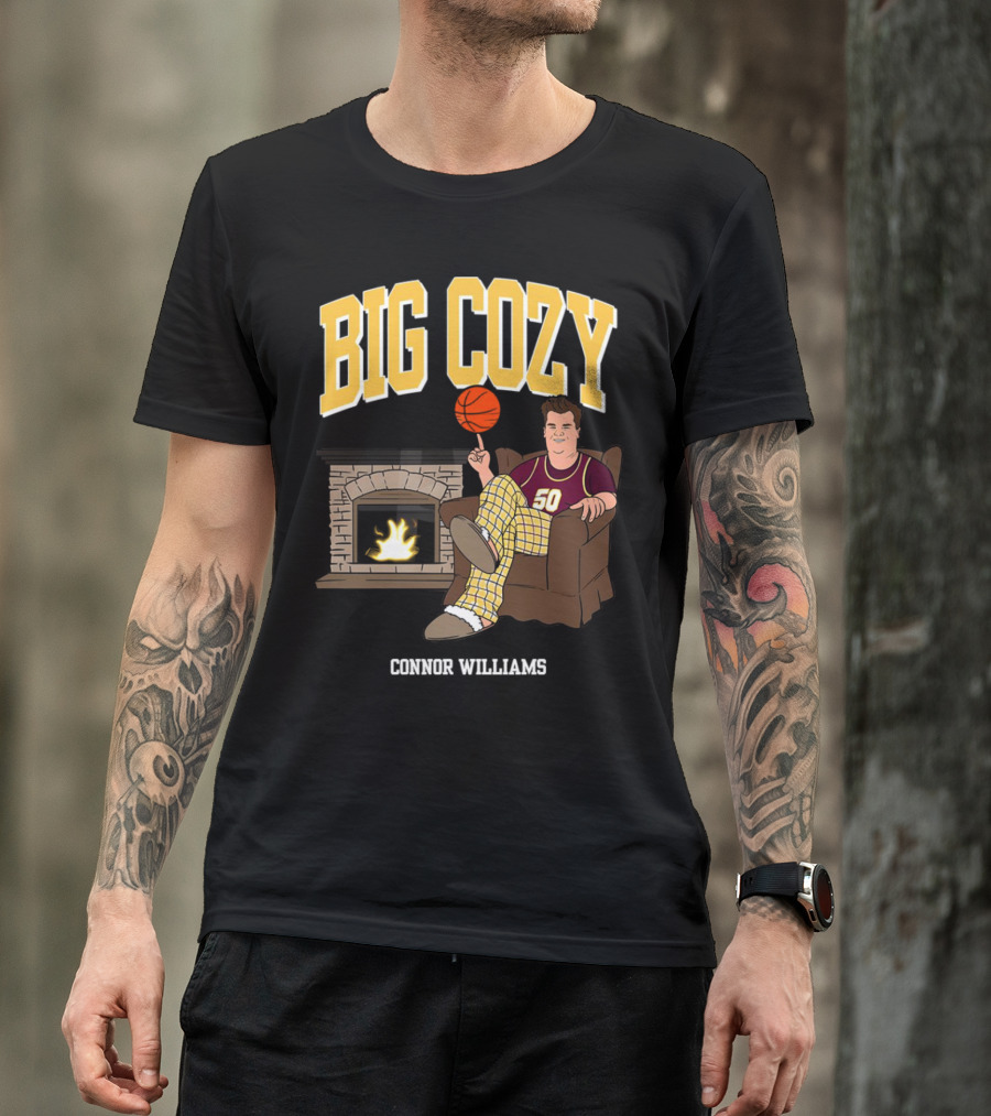 Connor Williams Big Cozy Basketball By The Fireplace T-Shirt