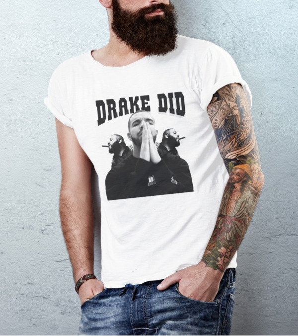 Drake Did Aubrey Drake Graham Vintage Prayer Pose Black And White Trio T-Shirt