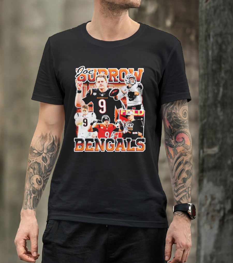 Joe Burrow Bengals Legends Number 9 Quarterback Cincinnati NFL Stars T-Shirt