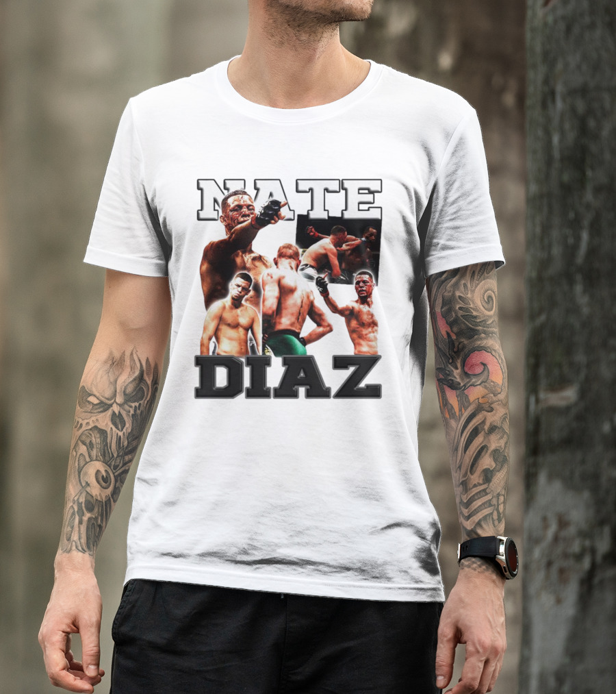 Nate Diaz MMA Fight Collage T-Shirt