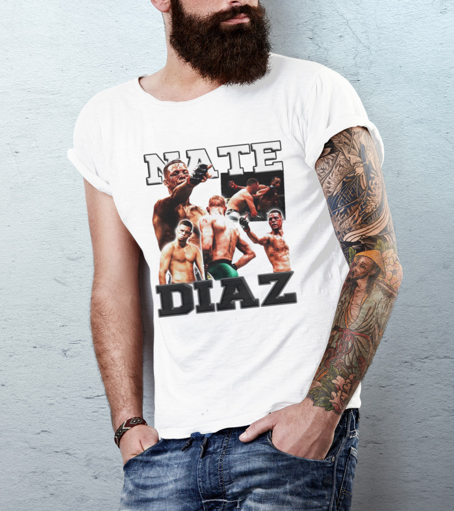 Nate Diaz MMA Fight Collage T-Shirt
