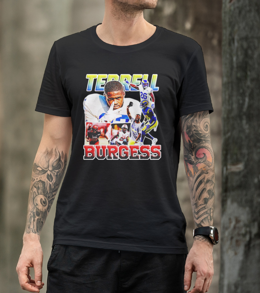 Terrell Burgess Los Angeles Rams Football Collage T-Shirt