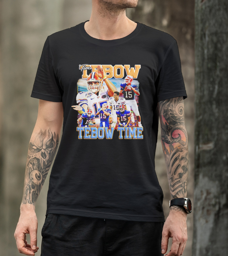 Tim Tebow Florida Gators Football Tebow Time 15 Quarterback Legend T-Shirt