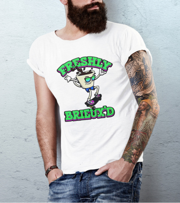 Freshly Brieux'd Skateboarding Cup Character T-Shirt