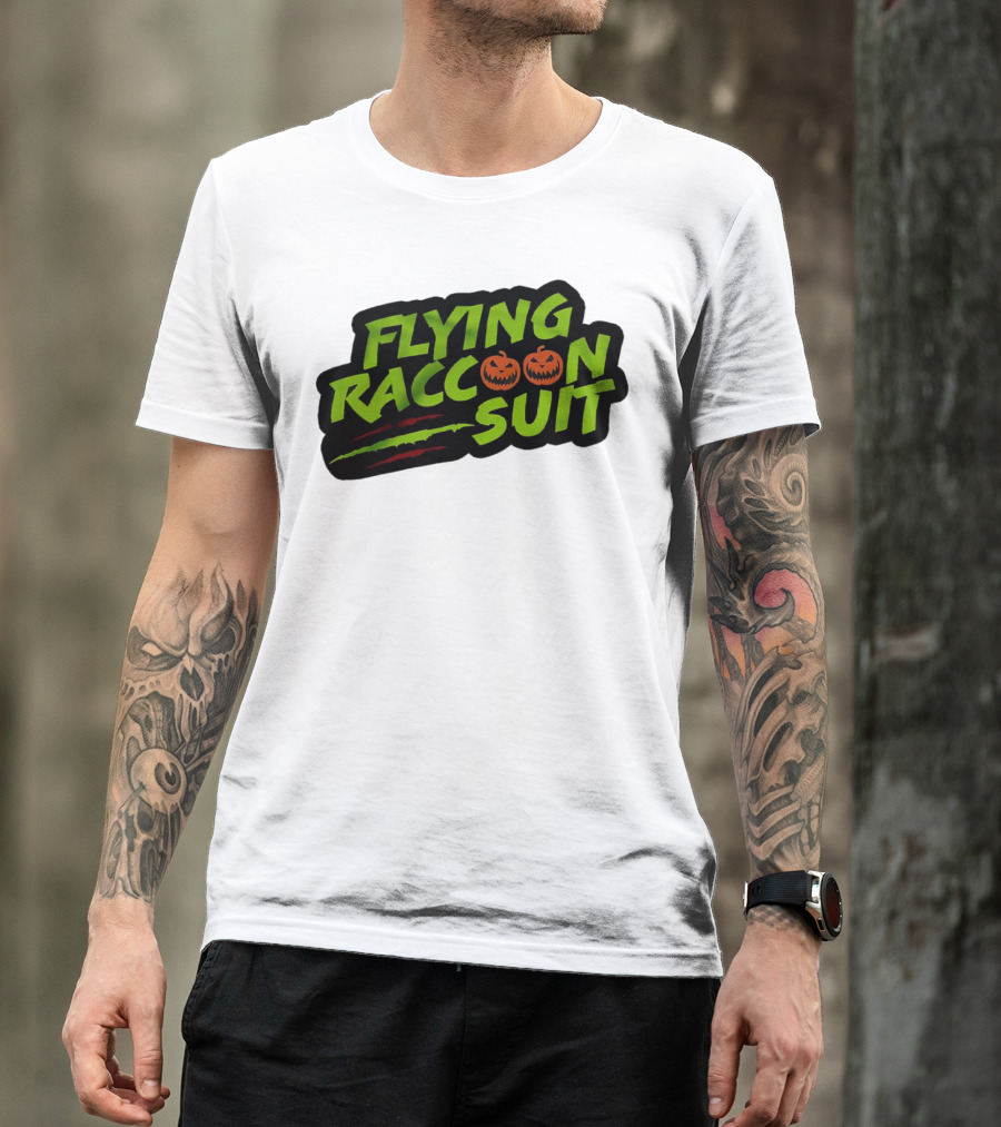 Flying Raccoon Suit This Is Skaloween Jack-O'-Lantern Claw Marks T-Shirt